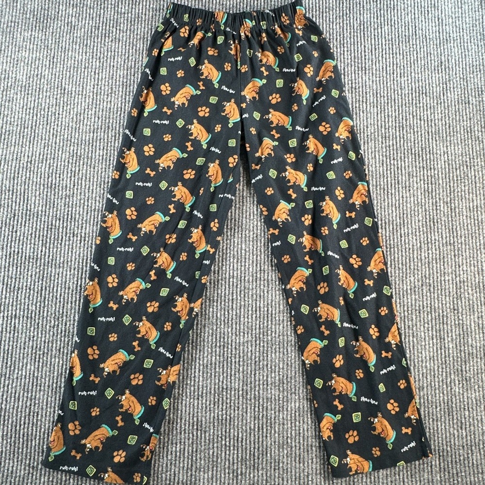 Scooby-Doo Kids Pajama Pants Black Ruh-Roh Print PJammy Size 10/12 Loungewear